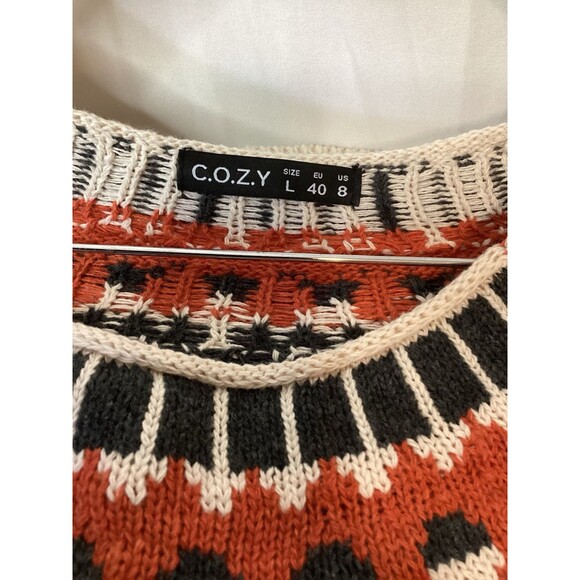 Cozy Women’s Orange Sweater‎ Size Large - Picture 6 of 9
